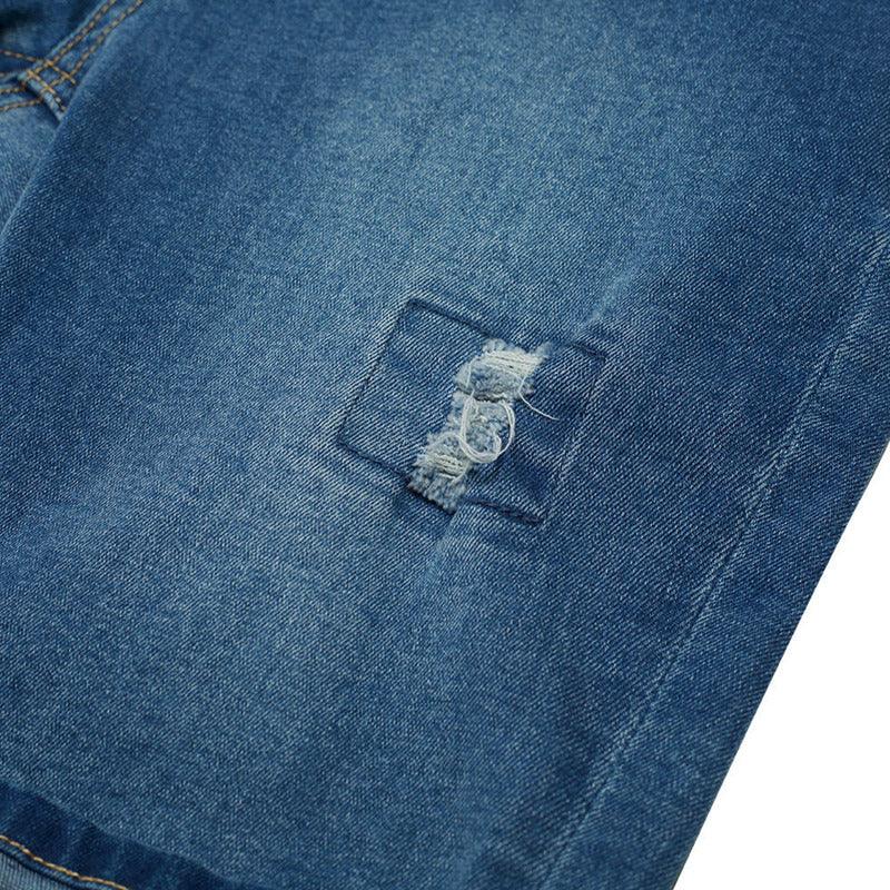 Bermuda De Niño Jeans Con Bolsillo Celeste - Louicid
