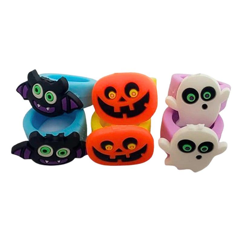 Set 6 Anillos Monstruos Para Celebraciones Halloween Glam - Louicid