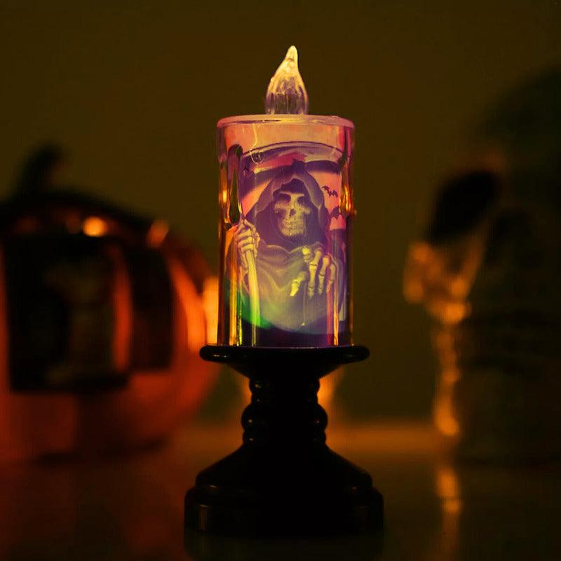 Set 3 Lamparas Con Luz Led Vela Decorativa Para Halloween - Louicid