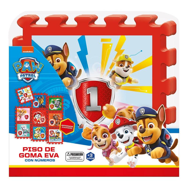 Piso Goma Eva Con Numeros 9 Piezas 30x30 Paw Patrol - Louicid