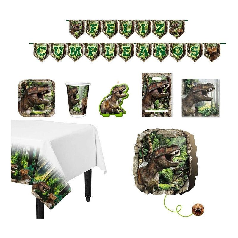 Pack Cumpleaños Dinosaurio Rex Para 6 Niños Decoración Infantil - Louicid