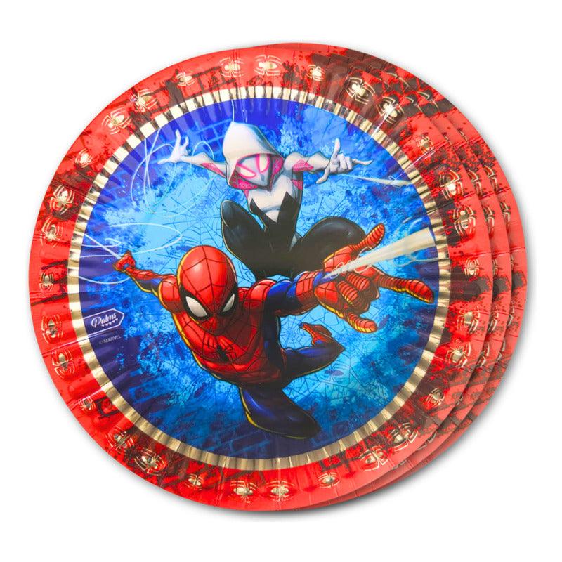 Set 6 Platos Cartón Spiderman 18cm Para Cumpleaños Louicid - Louicid