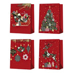 Bolsa Para Regalo Burdeo Grande 32x26x10cm Diseño Navidad - Louicid