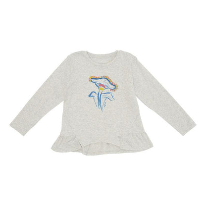 Polera De Niña Manga Larga Gris Claro Pillin - Louicid