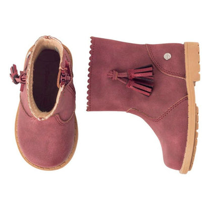 Bootie De Niña Piping Y Pompon Opaline - Louicid