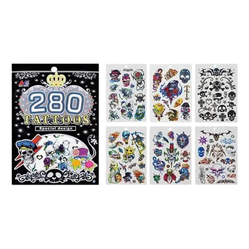 Set 40 Hojas Tatuajes Temporales Diseños Sorpresa Cumpleaños - Louicid