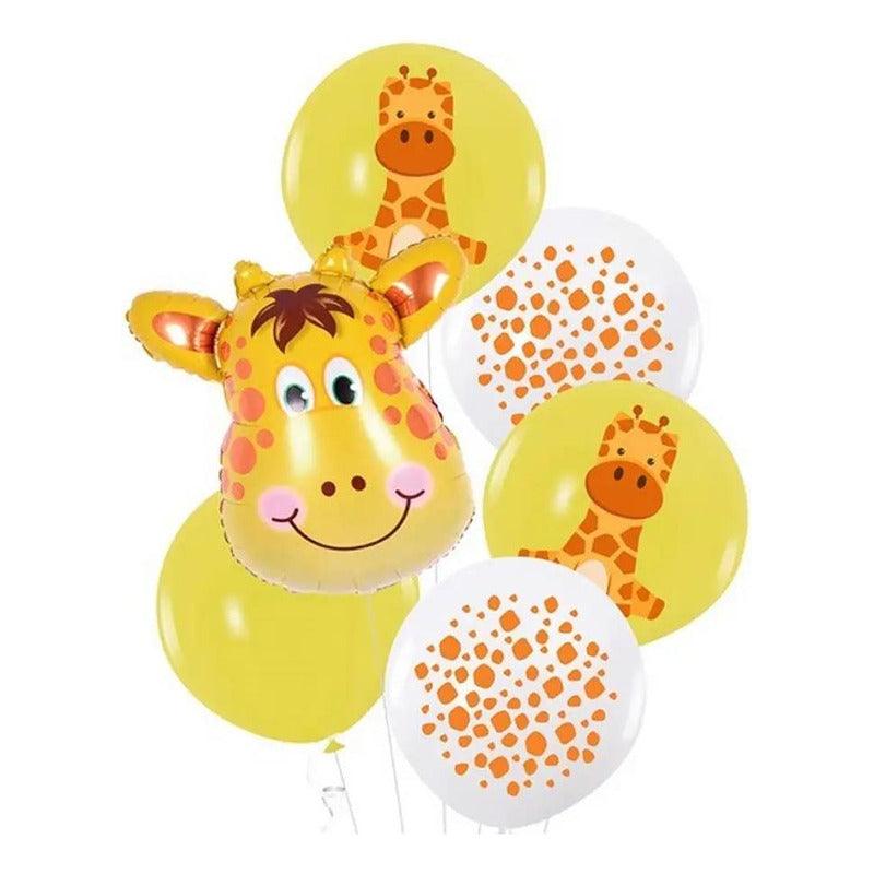 Set Globos Látex Estampado Animales 6pcs Decoración Belina - Louicid