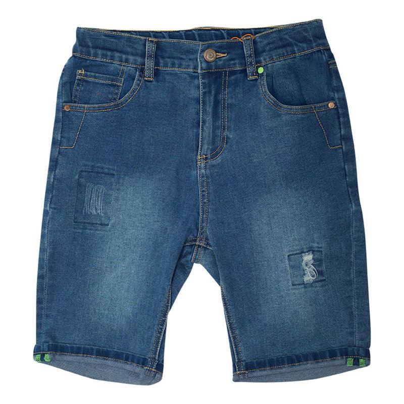 Bermuda De Niño Jeans Con Bolsillo Celeste - Louicid