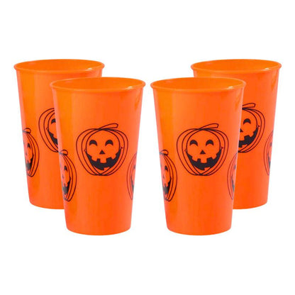 Set De 4 Vasos Plásticos Reutilizables 450ml Para Halloween - Louicid
