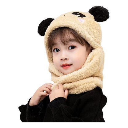 Pasamontaña De Felpa Oso Panda Gorro Con Cuello Infantil - Louicid
