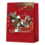 Bolsa Para Regalo Burdeo Grande 32x26x10cm Diseño Navidad - Louicid