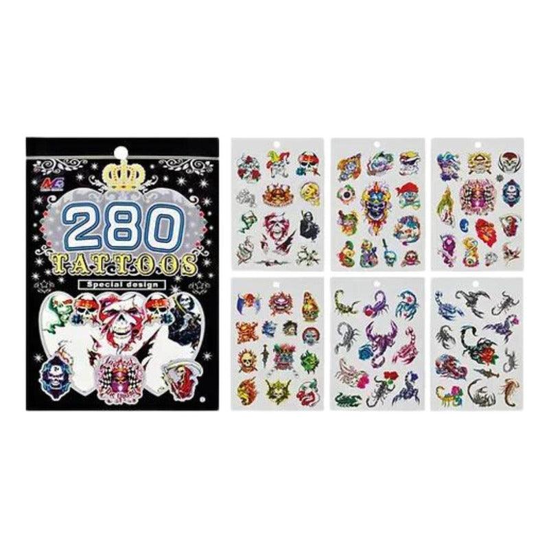 Set 40 Hojas Tatuajes Temporales Diseños Sorpresa Cumpleaños - Louicid