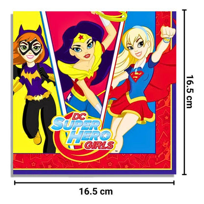 Set 12 Servilletas Super Hero Girls Para Cumpleaños - Louicid