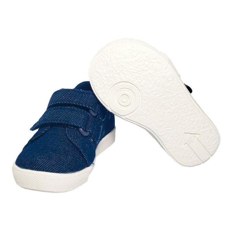 Zapatilla Urbana De Niña Con Velcro Azul - Louicid