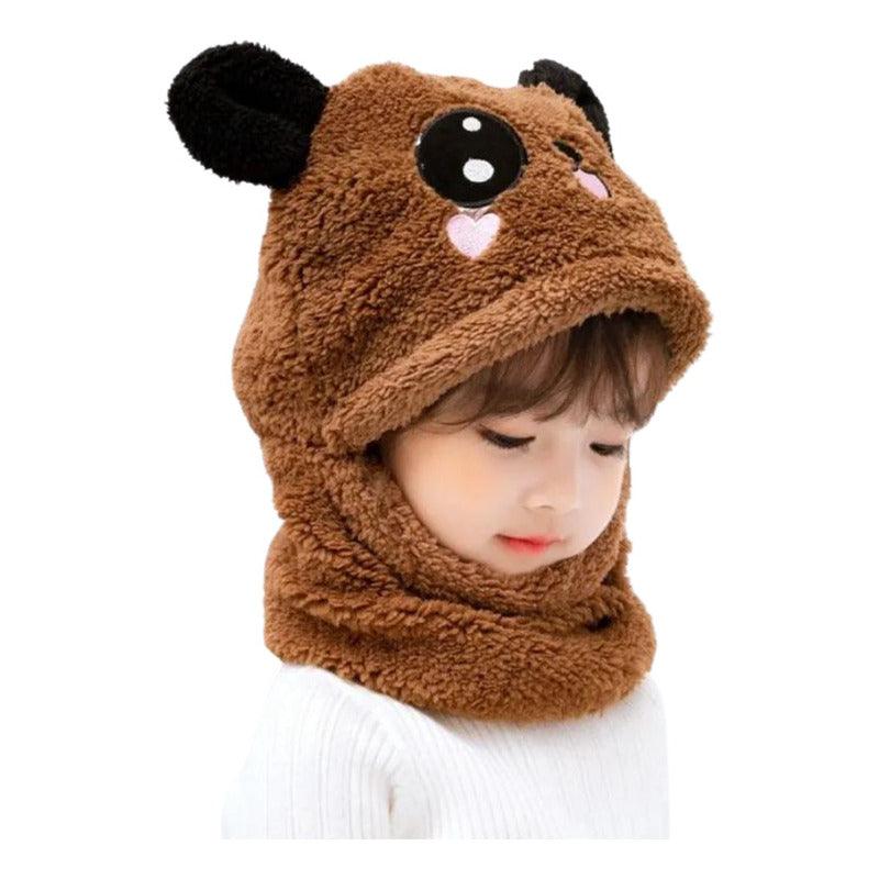 Pasamontaña De Felpa Oso Panda Gorro Con Cuello Infantil - Louicid
