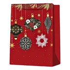 Bolsa Para Regalo Burdeo Grande 32x26x10cm Diseño Navidad - Louicid