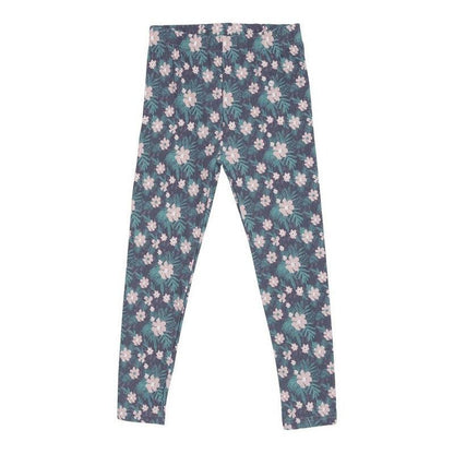 Calza De Niña Azul Estampado Floreal Pillin - Louicid