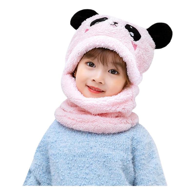 Pasamontaña De Felpa Oso Panda Gorro Con Cuello Infantil - Louicid