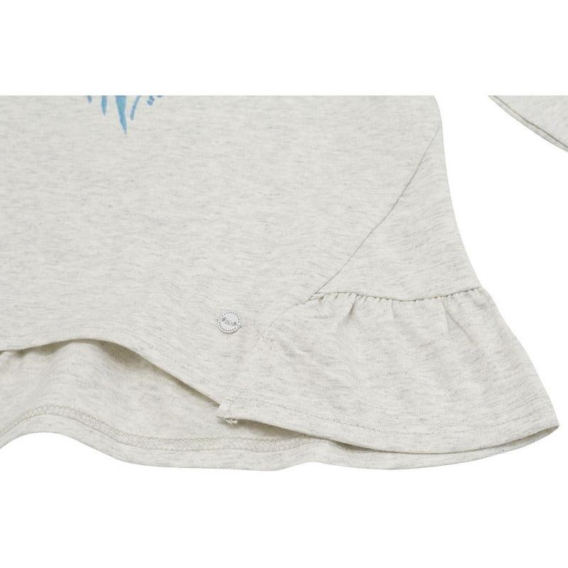 Polera De Niña Manga Larga Gris Claro Pillin - Louicid
