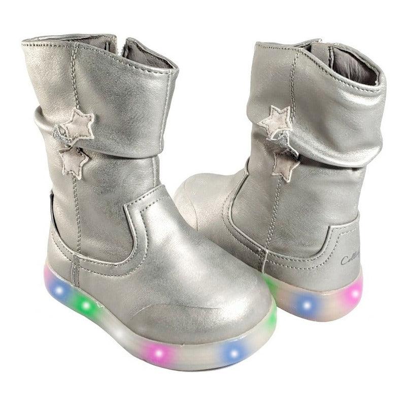 Bota Colloky De Niña Con Luces Gris - Louicid