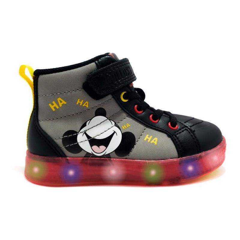 Zapatilla Colloky Disney De Niño Con Luces Color Negro - Louicid