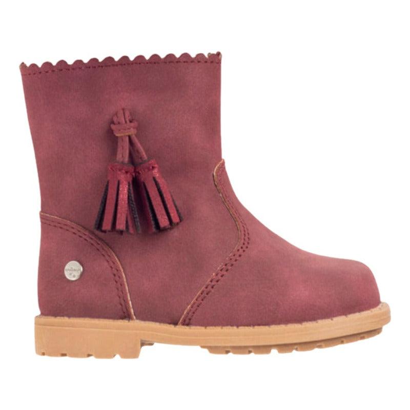 Bootie De Niña Piping Y Pompon Opaline - Louicid