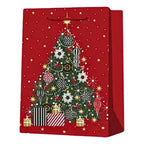 Bolsa Para Regalo Burdeo Grande 32x26x10cm Diseño Navidad - Louicid