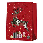 Bolsa Para Regalo Burdeo Grande 32x26x10cm Diseño Navidad - Louicid