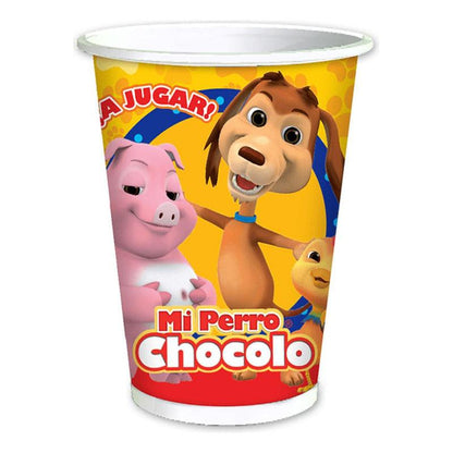 Pack 6 Vasos Mi Perro Chocolo Para Cumpleaños - Louicid