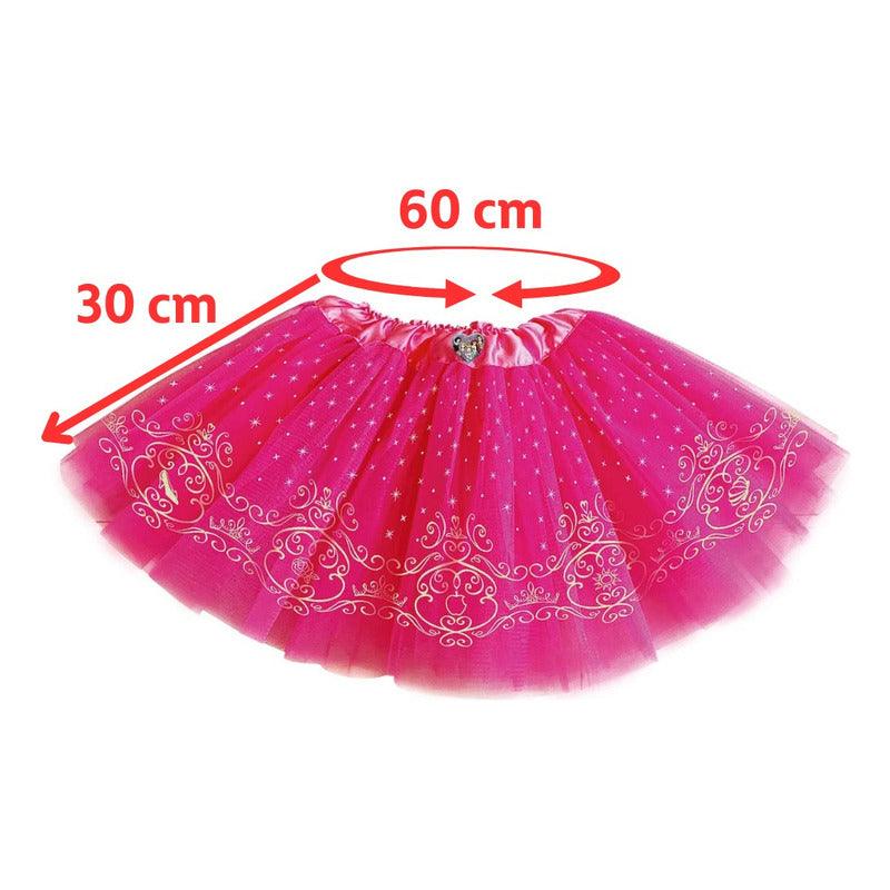 Disfraz Princesa Disney Falda Con Cintillo Corona Fucsia - Louicid