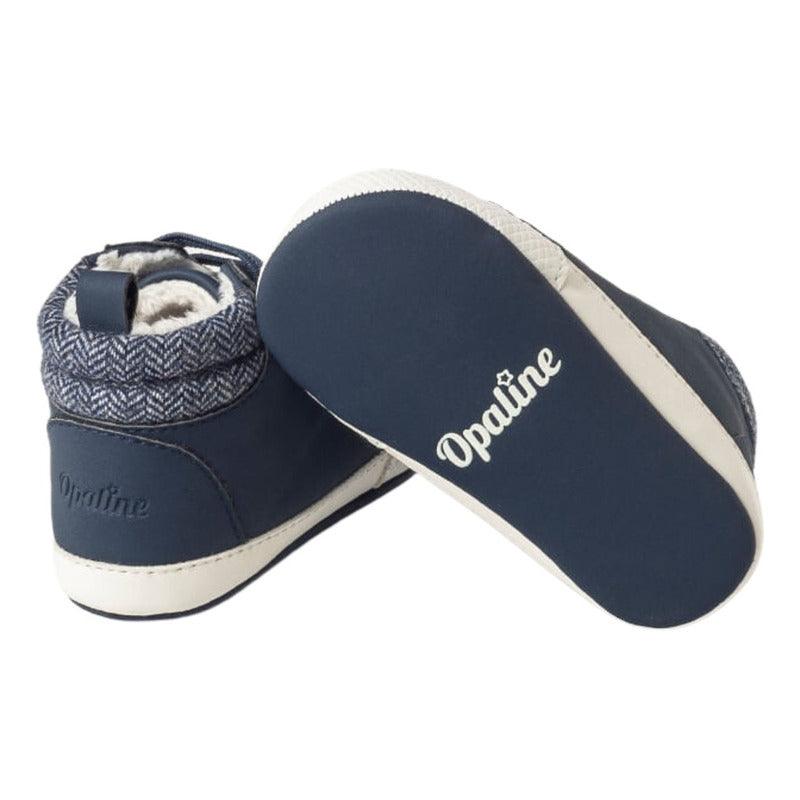 Botín Bebe Niño Cordones Azul Opaline - Louicid