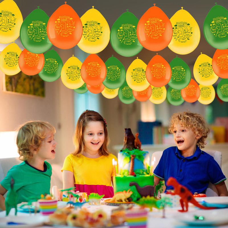 Globos Dinosaurio Animado 12pcs Decoración Para Cumpleaños - Louicid
