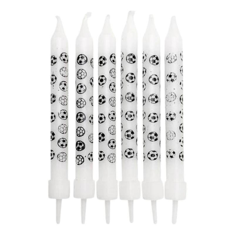 Set 6 Velas Para Cumpleaños Pelota Futbol Decoración - Louicid