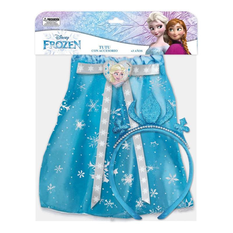 Disfraz Frozen Disney Falda Con Cintillo Corona Celeste - Louicid
