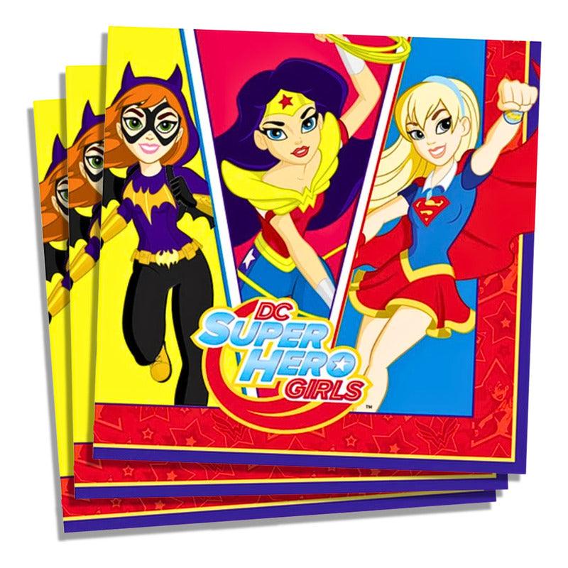 Set 12 Servilletas Super Hero Girls Para Cumpleaños - Louicid