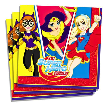 Set 12 Servilletas Super Hero Girls Para Cumpleaños - Louicid