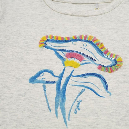 Polera De Niña Manga Larga Gris Claro Pillin - Louicid