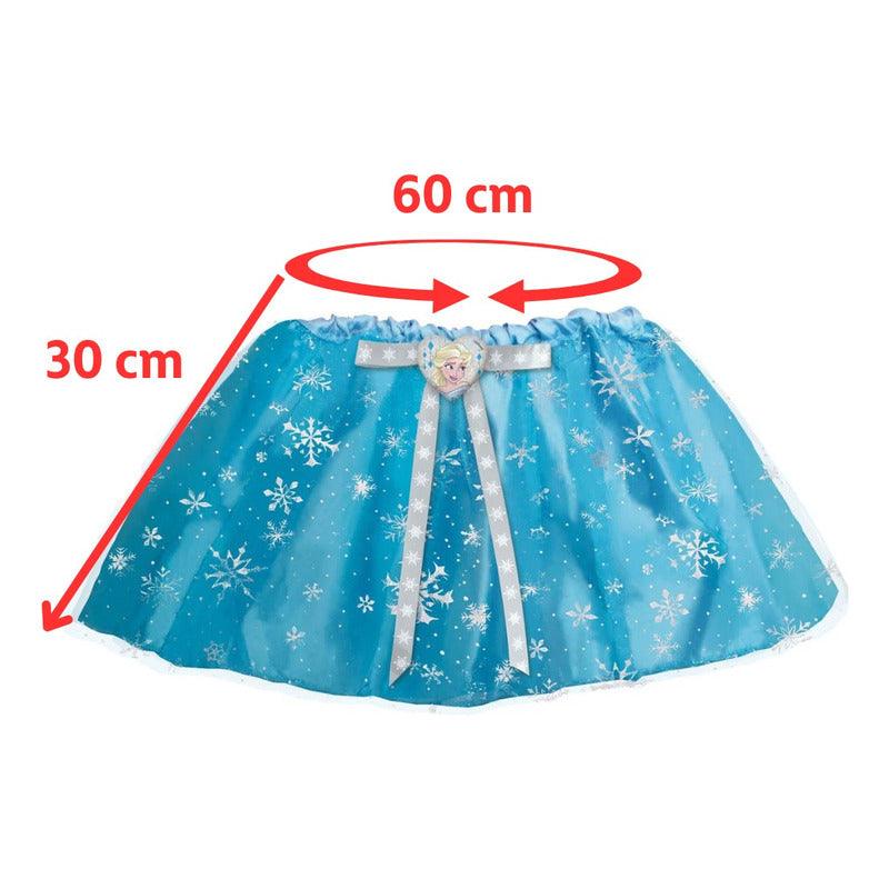 Disfraz Frozen Disney Falda Con Cintillo Corona Celeste - Louicid