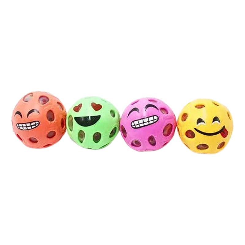 Pack 4 Pelotas Antiestrés Caritas De Colores Squish Ball - Louicid