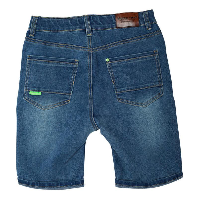 Bermuda De Niño Jeans Con Bolsillo Celeste - Louicid