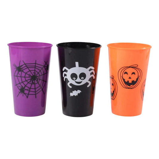 Set De 4 Vasos Plásticos Reutilizables 450ml Para Halloween - Louicid
