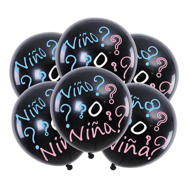 Globo Látex 30cm Revelación De Sexo 6pcs Niño O Niña Belina - Louicid