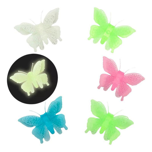 Set 8 Pegatinas Fluorescente Mariposa Brillan En La Oscurida - Louicid