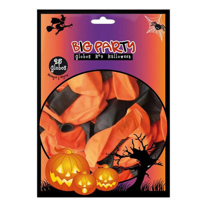 Pack 25 Globos Lisos Naranja & Negro N9 Decoración Halloween - Louicid