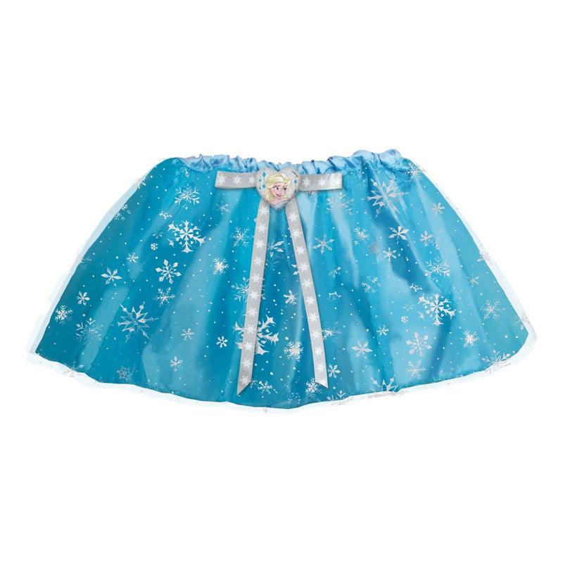 Disfraz Frozen Disney Falda Con Cintillo Corona Celeste - Louicid