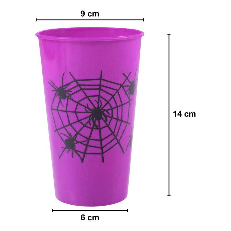 Set De 4 Vasos Plásticos Reutilizables 450ml Para Halloween - Louicid