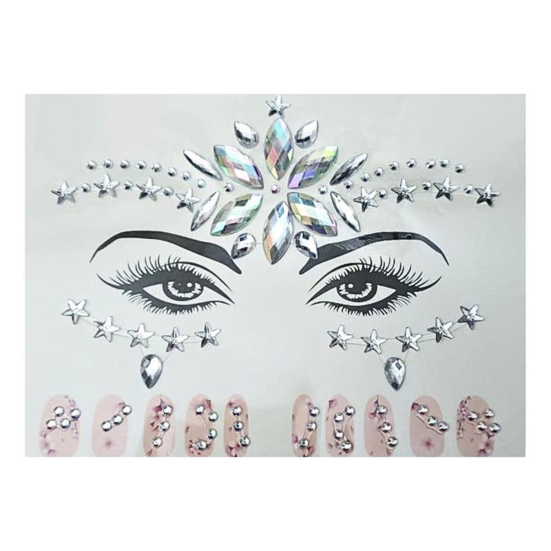 Sticker De Gemas Para Cara Y Uñas Variedad De Colores - Louicid