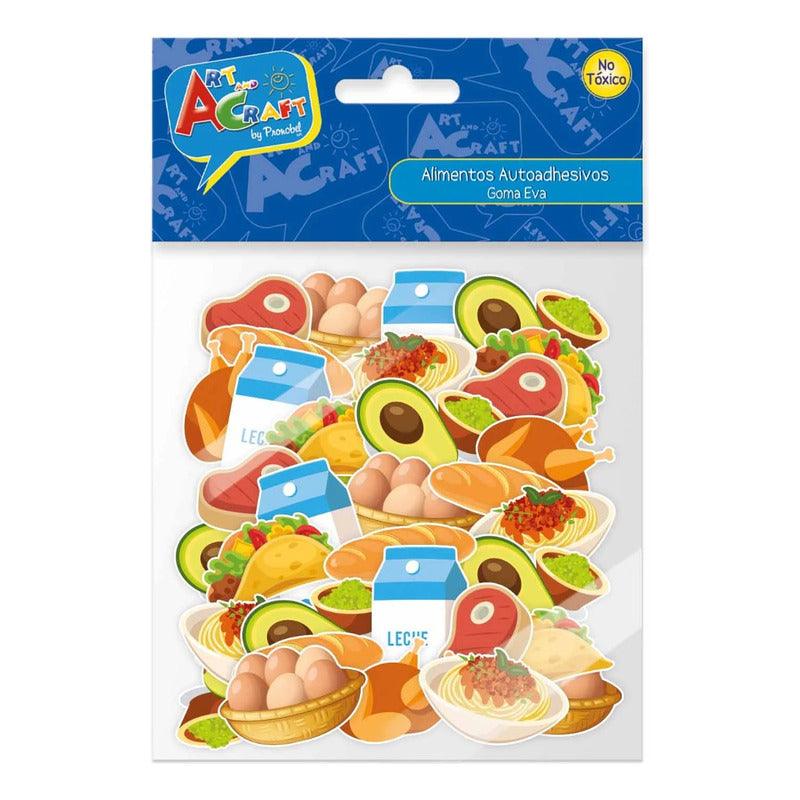 Stickers Figura Alimentos Goma Eva 50 Piezas Art And Craft - Louicid