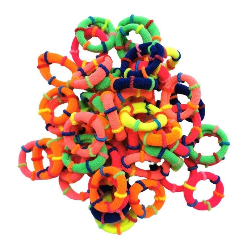 Set 50 Colet Accesorio Para Cabello Multicolor 2,5cm - Louicid