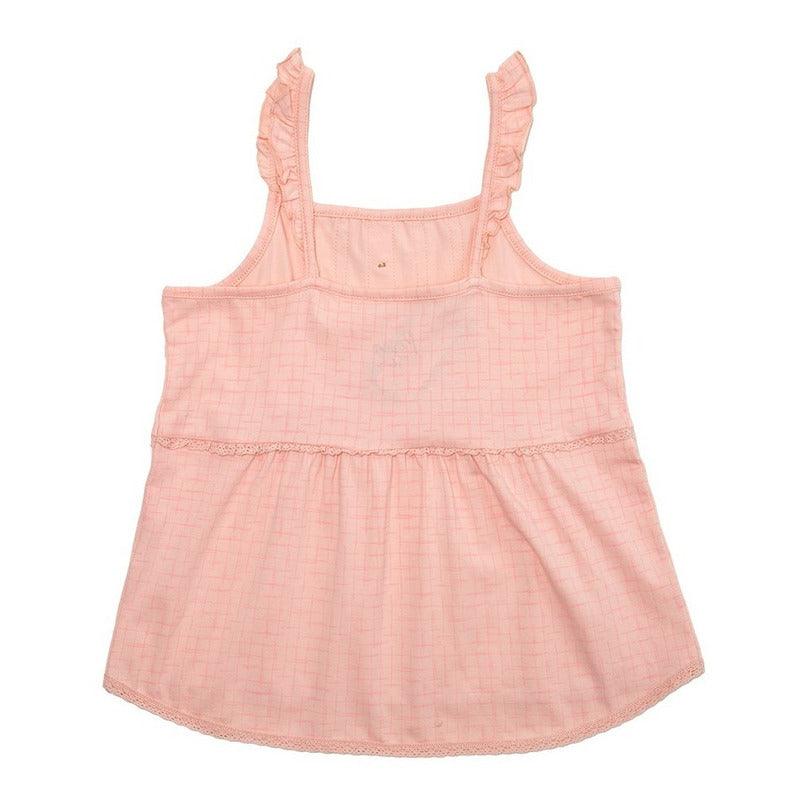 Polera De Niña Sin Manga Estampado Cuadrillé Delgado - Louicid
